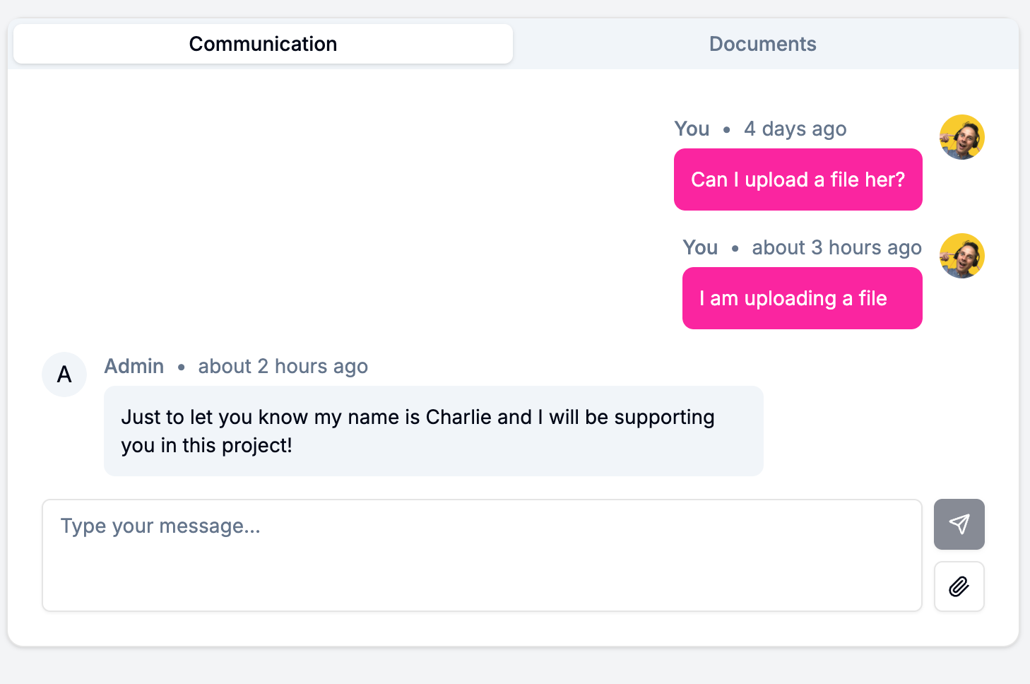 Messaging on the platform