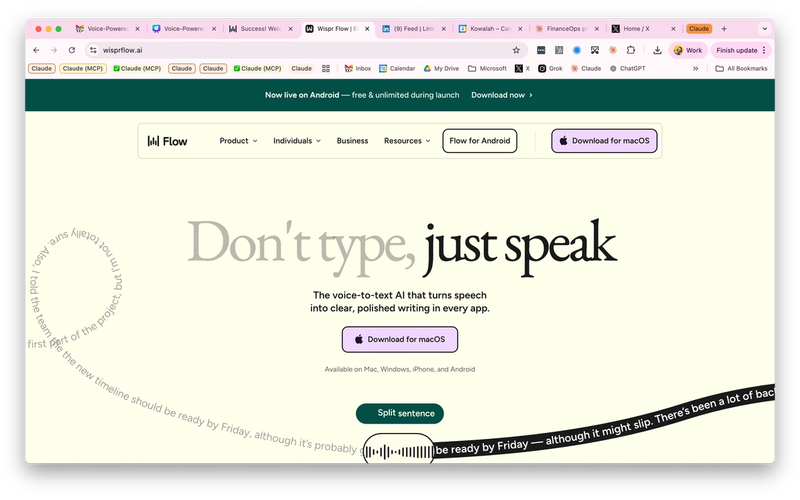WisprFlow - how I talk to my laptop and stopped typing