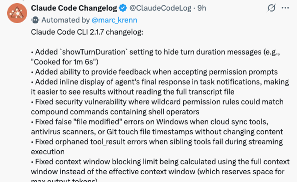 Claude Code Change Log