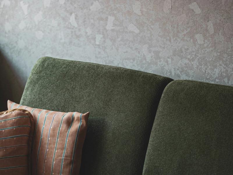 Image of a couch and 2 pillows