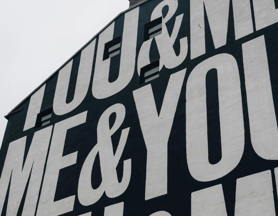 you & me on the side of a building