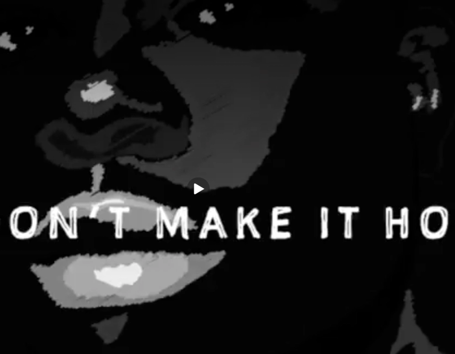 Screenshot of poem cover image if I don't make it home, picture of Derrick in background