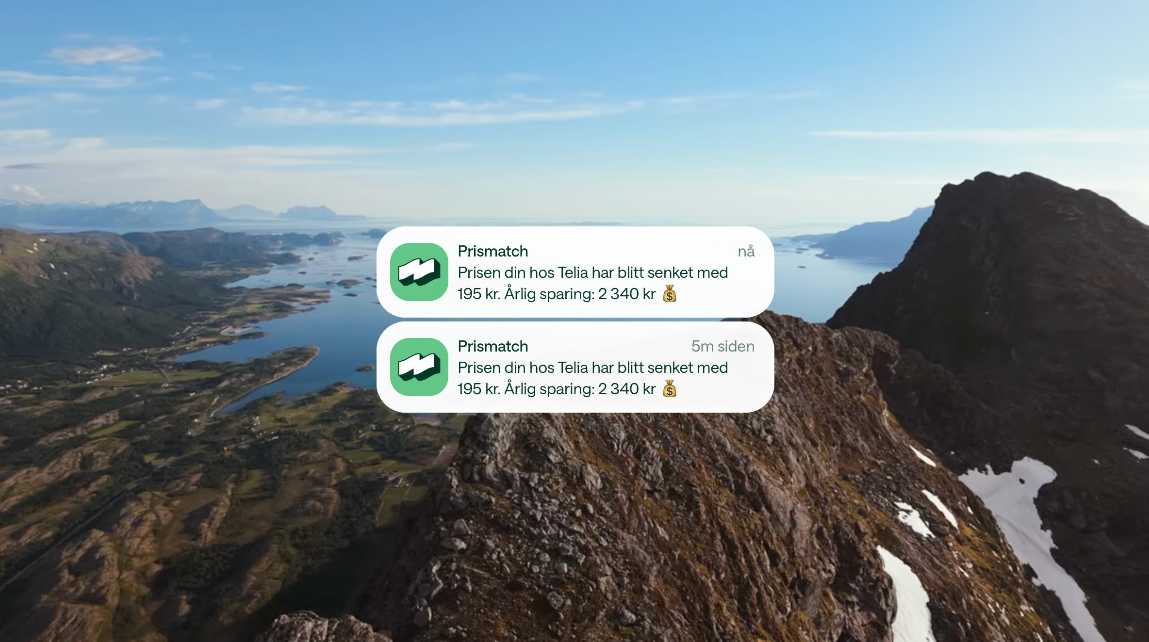 Prismatch varsler på en vakker bakgrunn.
