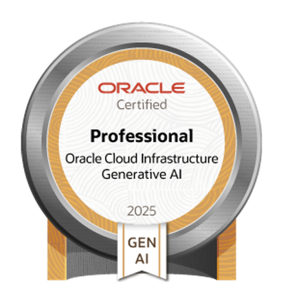 Oracle Cloud Infrastructure 2025 Certified Generative AI Professional Oracle Cloud Infrastructure 2025 Certified Generative AI Professional