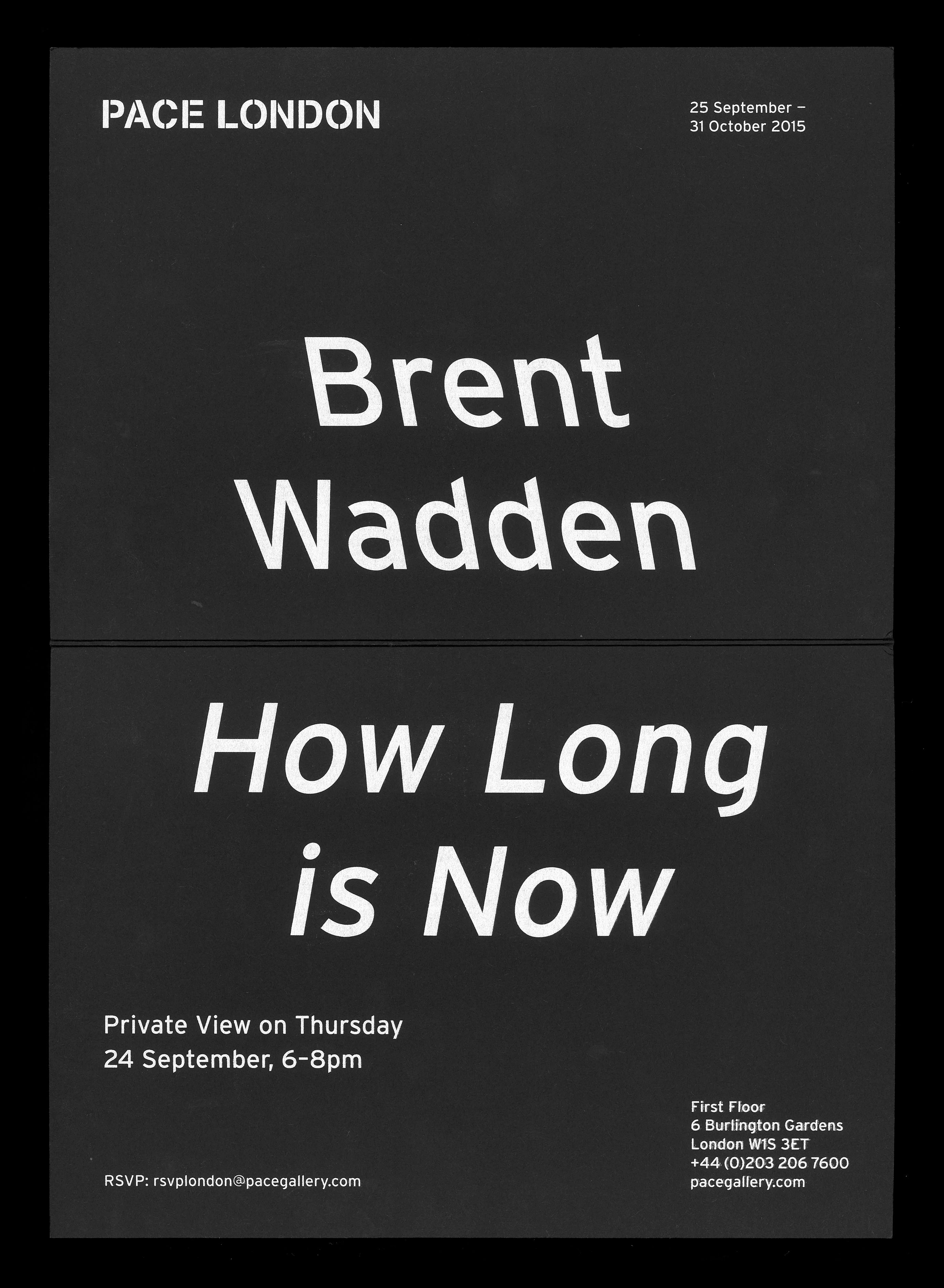 Pace Gallery London — Brent Wadden, How long is now