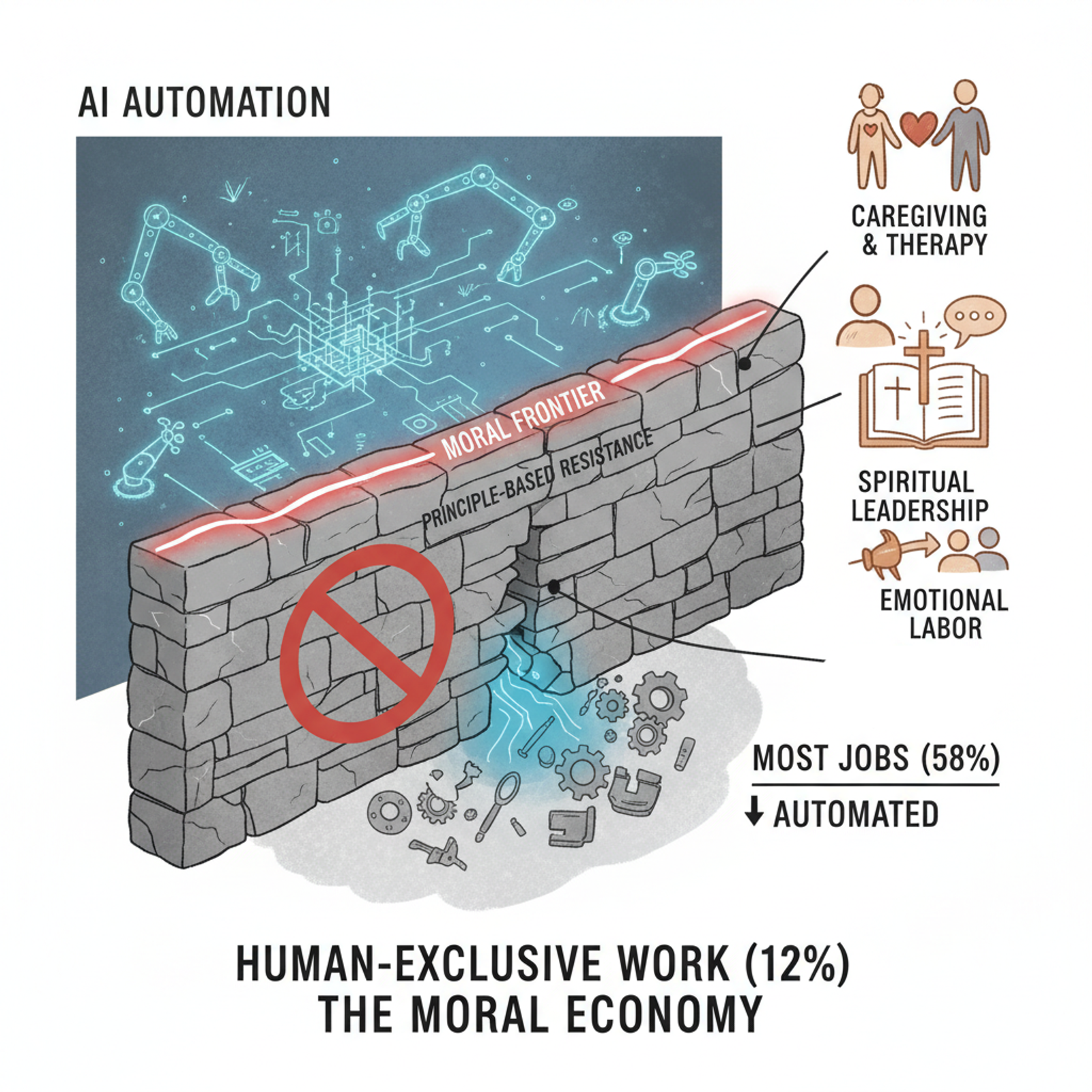 Una imagen hecha con Google Gemini que resume el concepto de economía moral del trabajo.