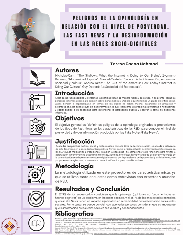 Peligros de la opinología en relación con el nivel de posverdad, las fast news y la desinformación en las redes socio-digitales