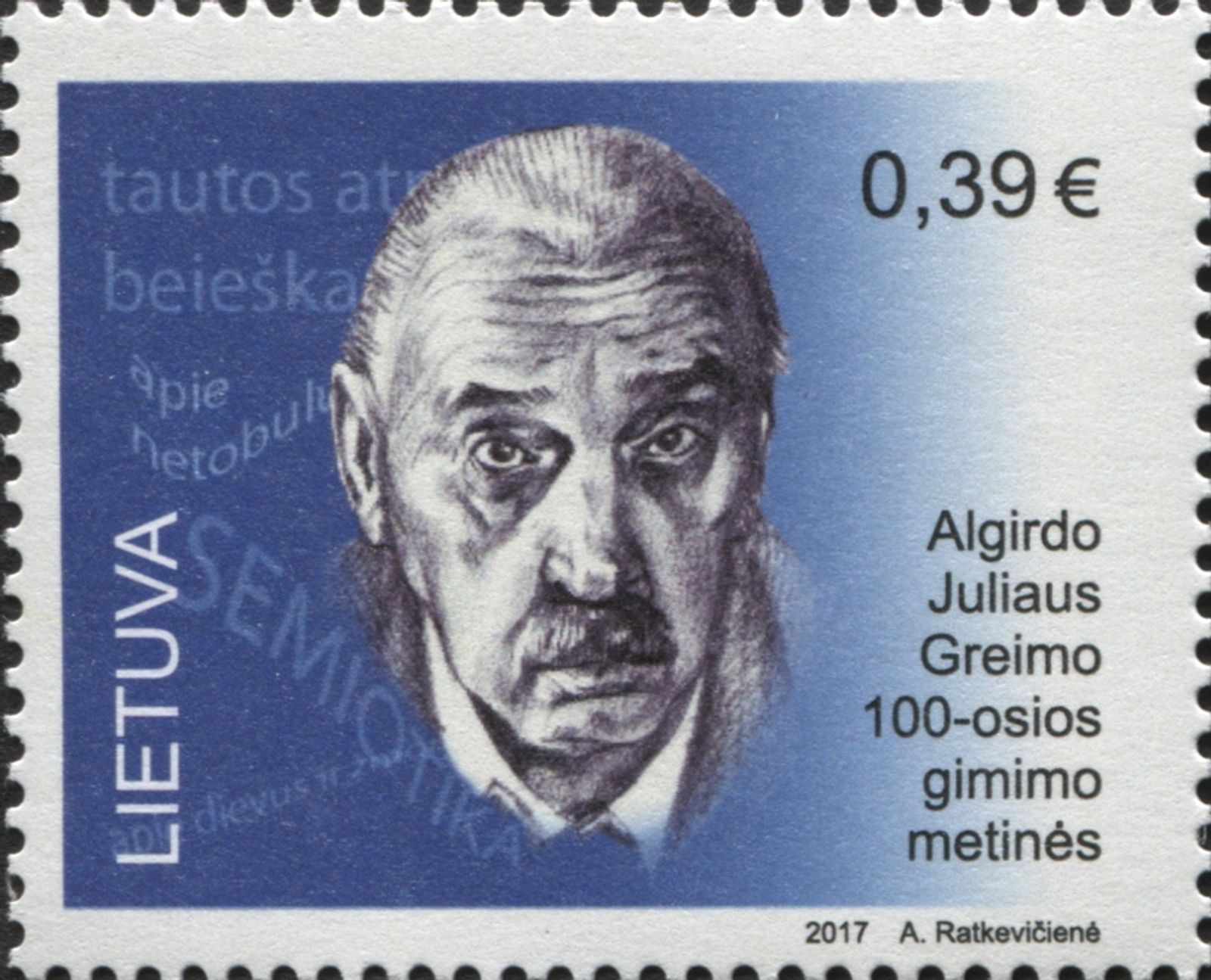 World Famous People of Lithuanian Origin - 100th Anniversary of Algirdas Julius Greimas Fuente: https://www.wnsstamps.post/Home/Index // CC zero public domain