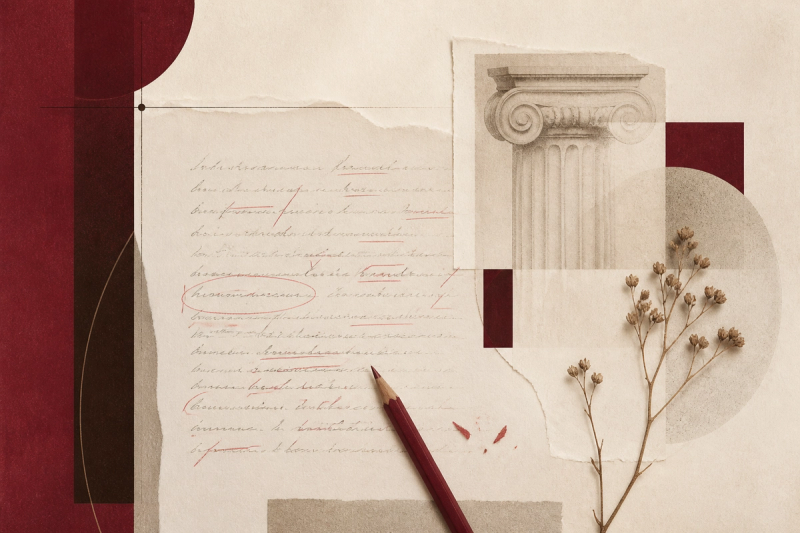 Marcas de corrección sobre un manuscrito