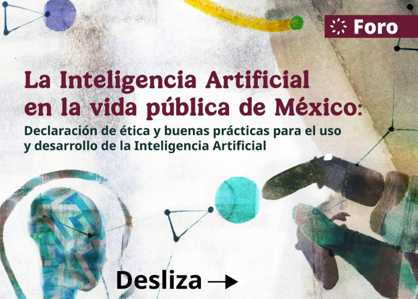 El material promocional de los foros sobre la IA difundidos por el gobierno de México (Fuente: Secihti)