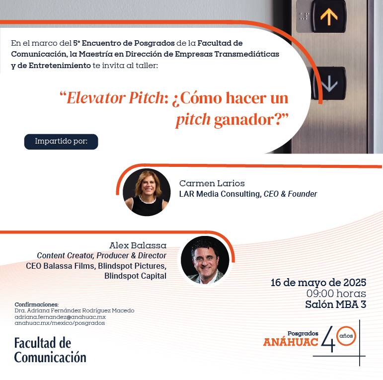 Taller: Elevator Pitch, cómo hacer un pitch ganador