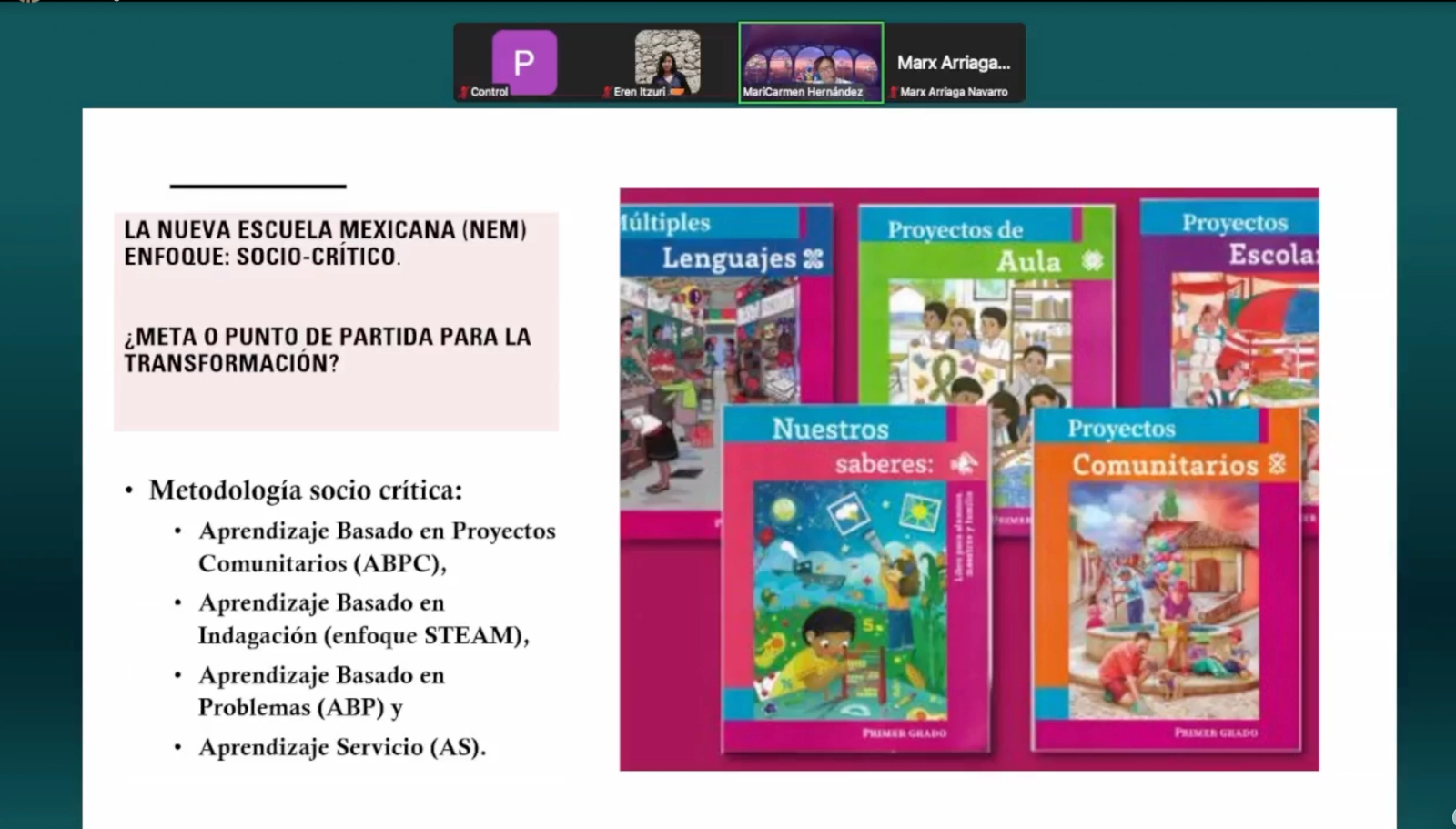 Una imagen de los libros de texto gratuitos transmitida en un video de Arriaga.