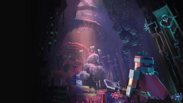 Portal and mysterious environment from The Sift, the new dimension in the Minecraft universe