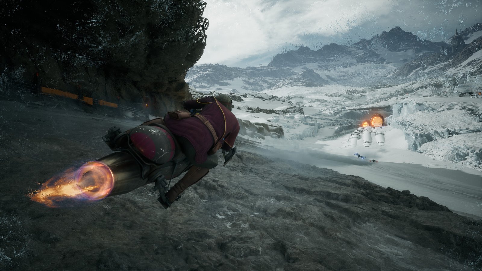 Vehicles competing on a track in Star Wars: Galactic Racer