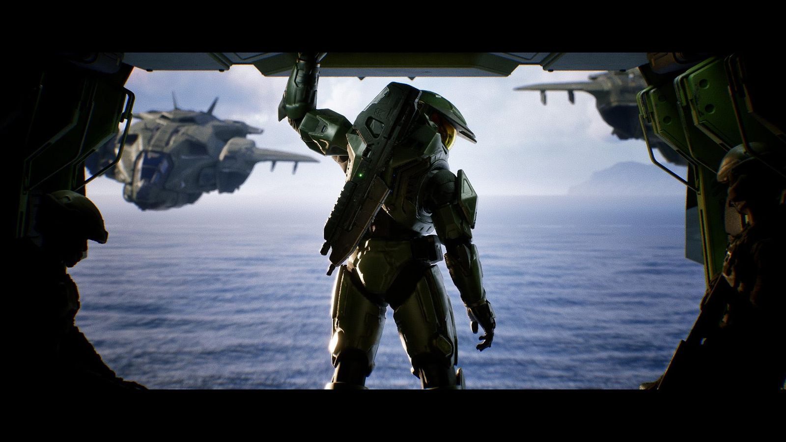 Master Chief exploring the Halo ringworld in Halo: Campaign Evolved