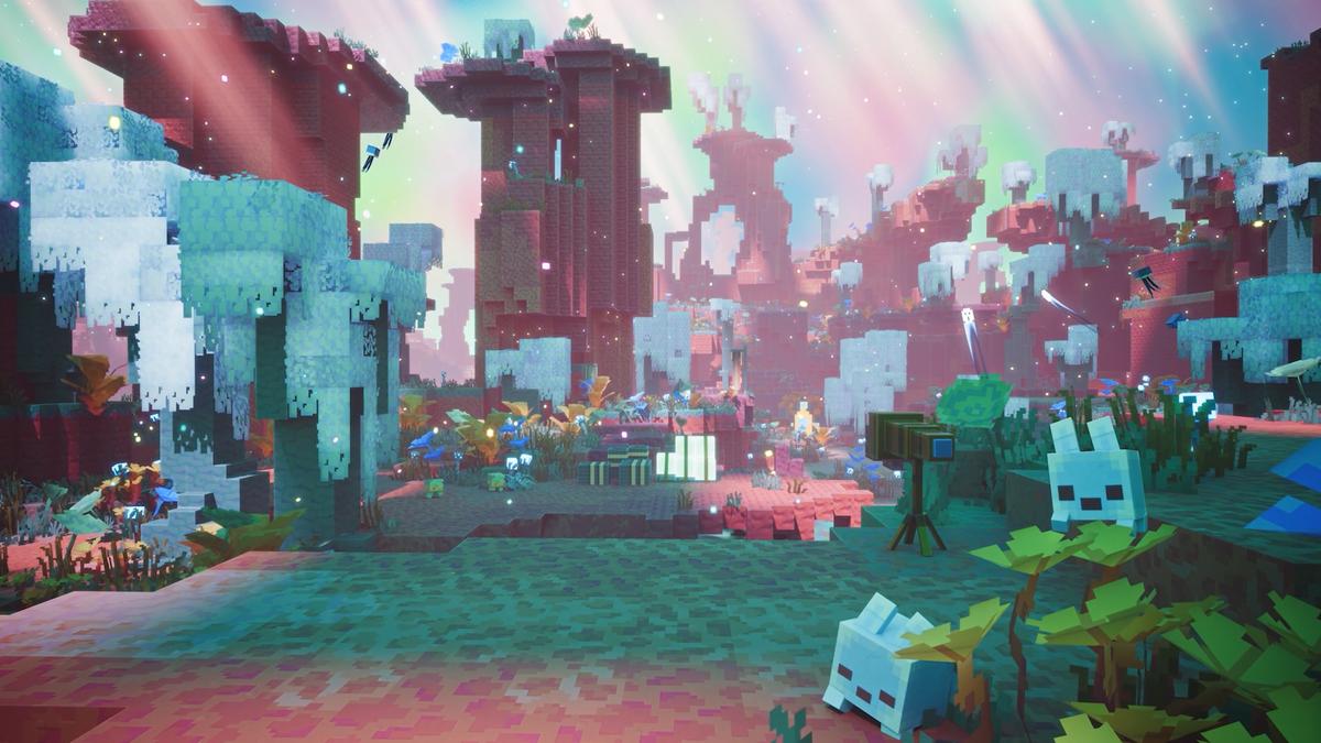 Minecraft landscape representing the arrival of a new dimension in the game in 2027
