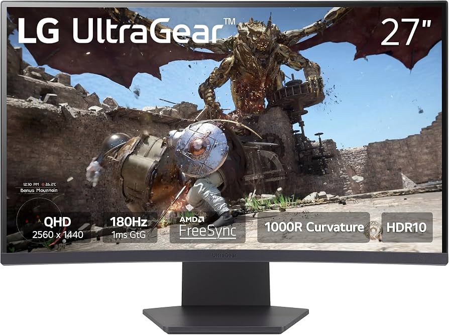 LG UltraGear 27GS60QC-B 27-inch curved QHD 180Hz gaming monitor