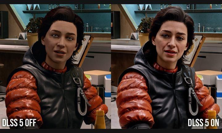 Comparação do NVIDIA DLSS 5 mostrando renderização neural e iluminação aprimorada