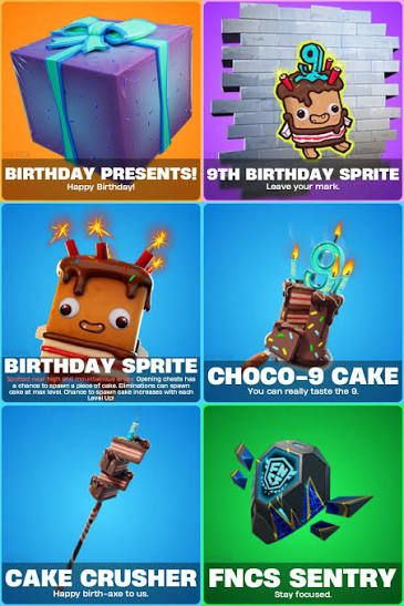 Birthday Sprite and special Fortnite birthday items