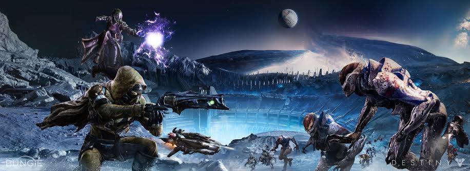 Destiny 2 Guardian overlooking a landscape from the game's universe