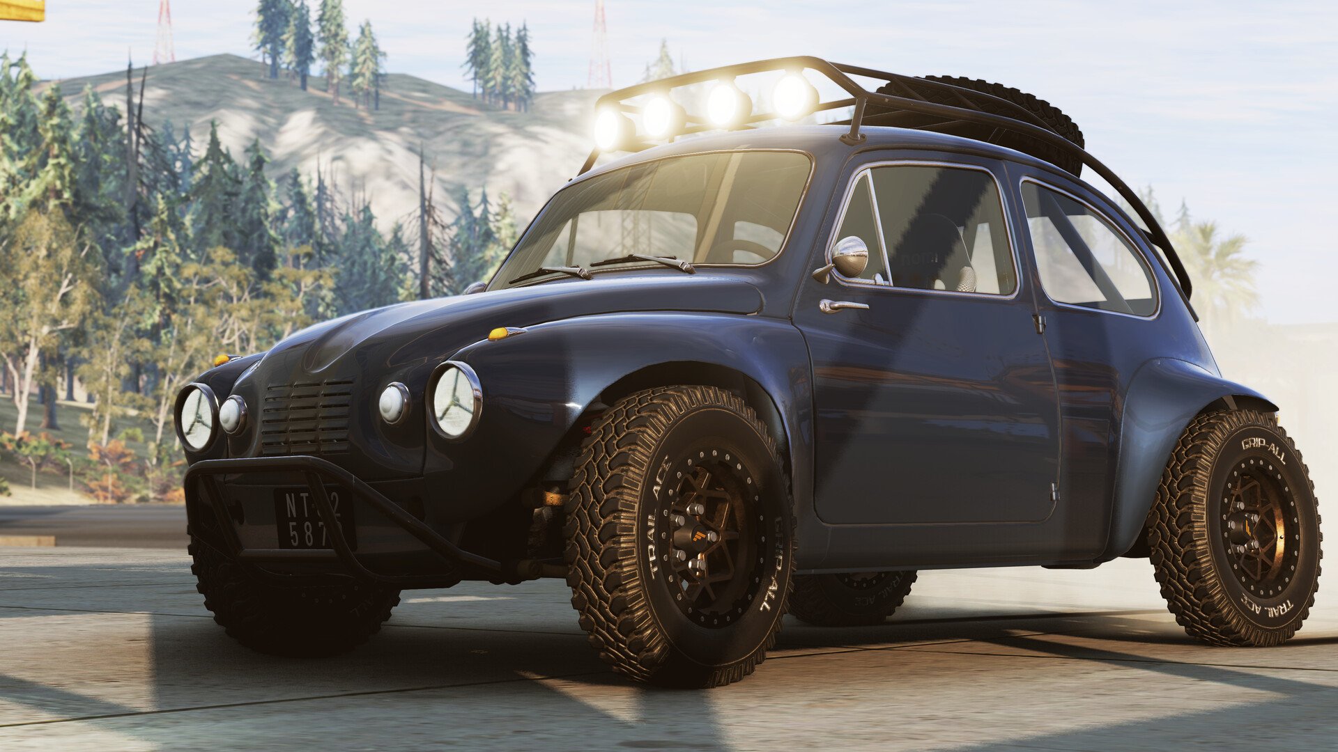 Official BeamNG.drive screenshot showing soft-body vehicle physics