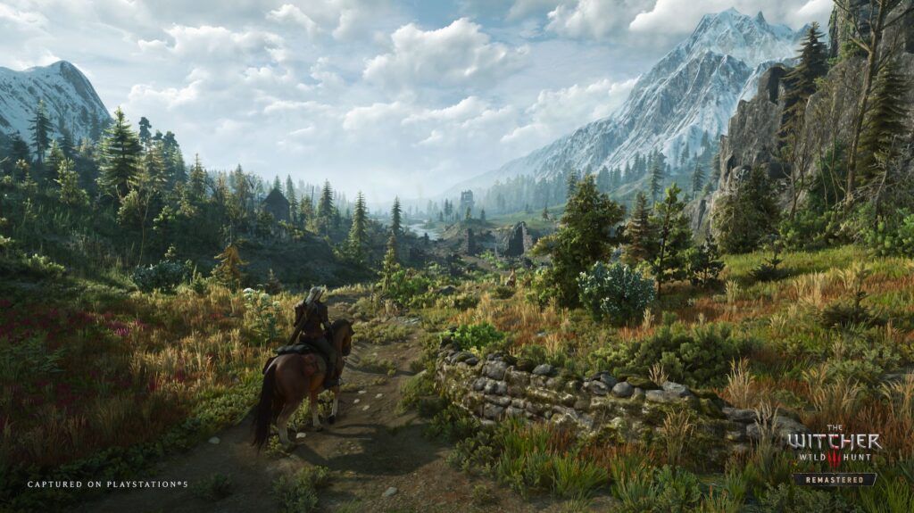 Geralt exploring the world of The Witcher 3 Wild Hunt Remastered