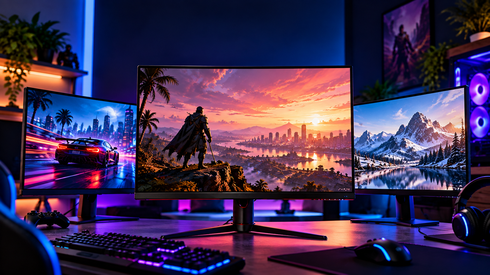 Selection of the best value gaming monitors to buy in 2026
