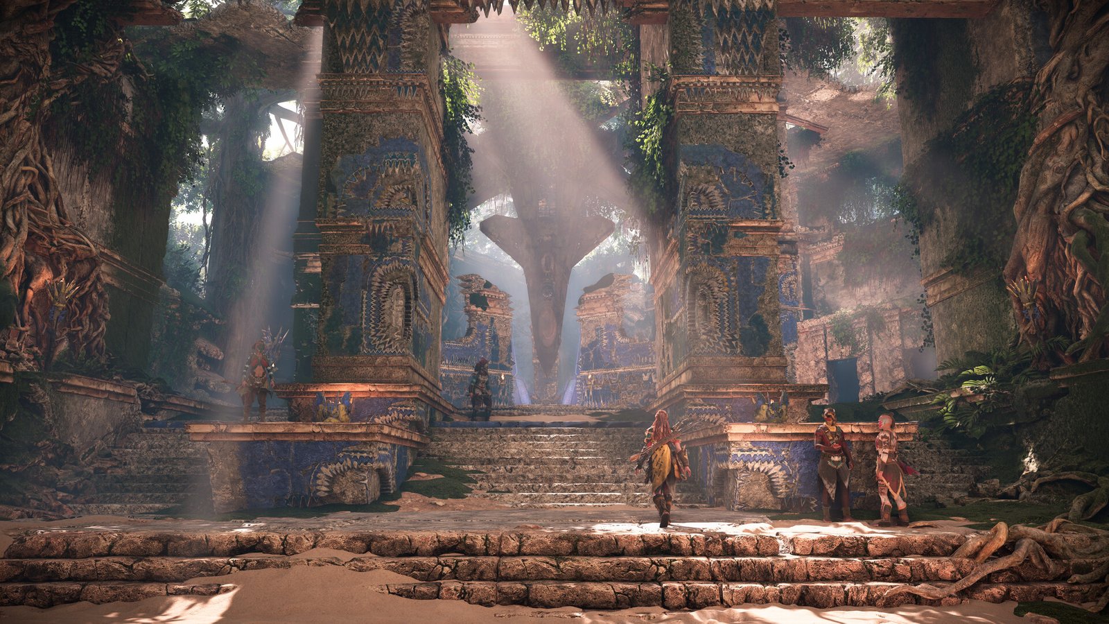 Aloy faces a giant machine in Horizon Forbidden West