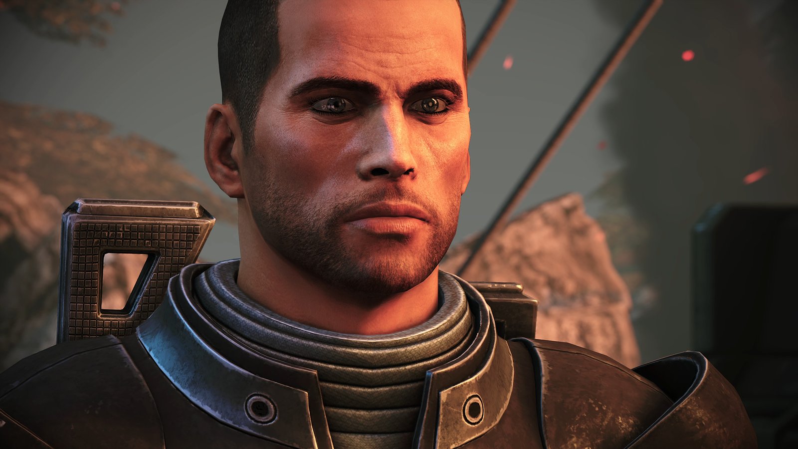 Official Mass Effect Legendary Edition screenshot of the Normandy and its squad