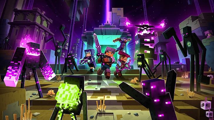 Minecraft sendo jogado em modo multiplayer online
