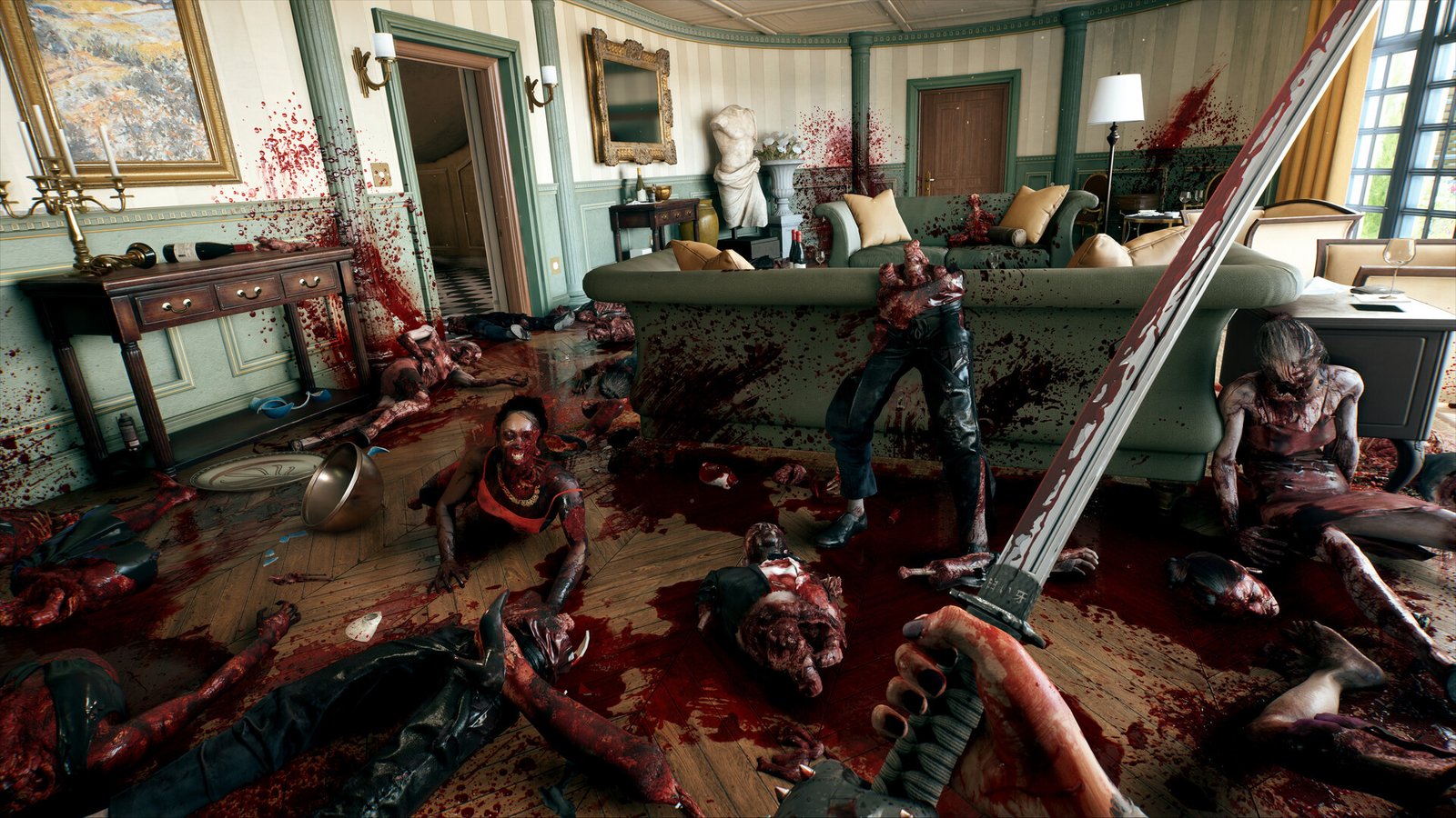 Imagem oficial de Dead Island 2 com combate corpo a corpo contra zumbis