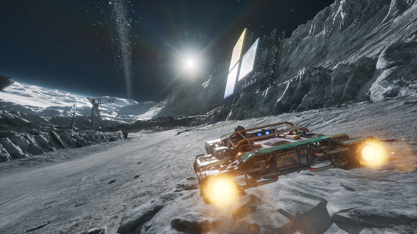 A race on an alien planet in Star Wars: Galactic Racer