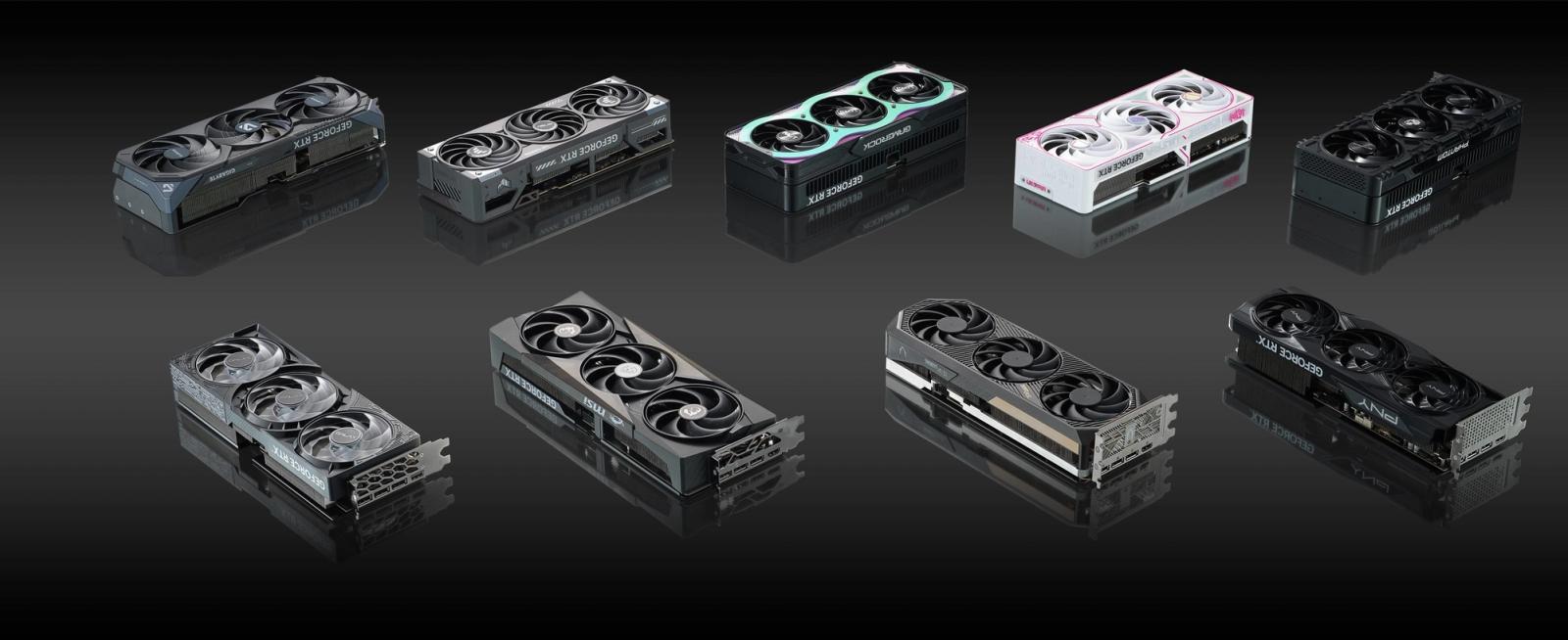 High-performance GeForce RTX 50 graphics cards representing NVIDIA's current gaming GPU generation