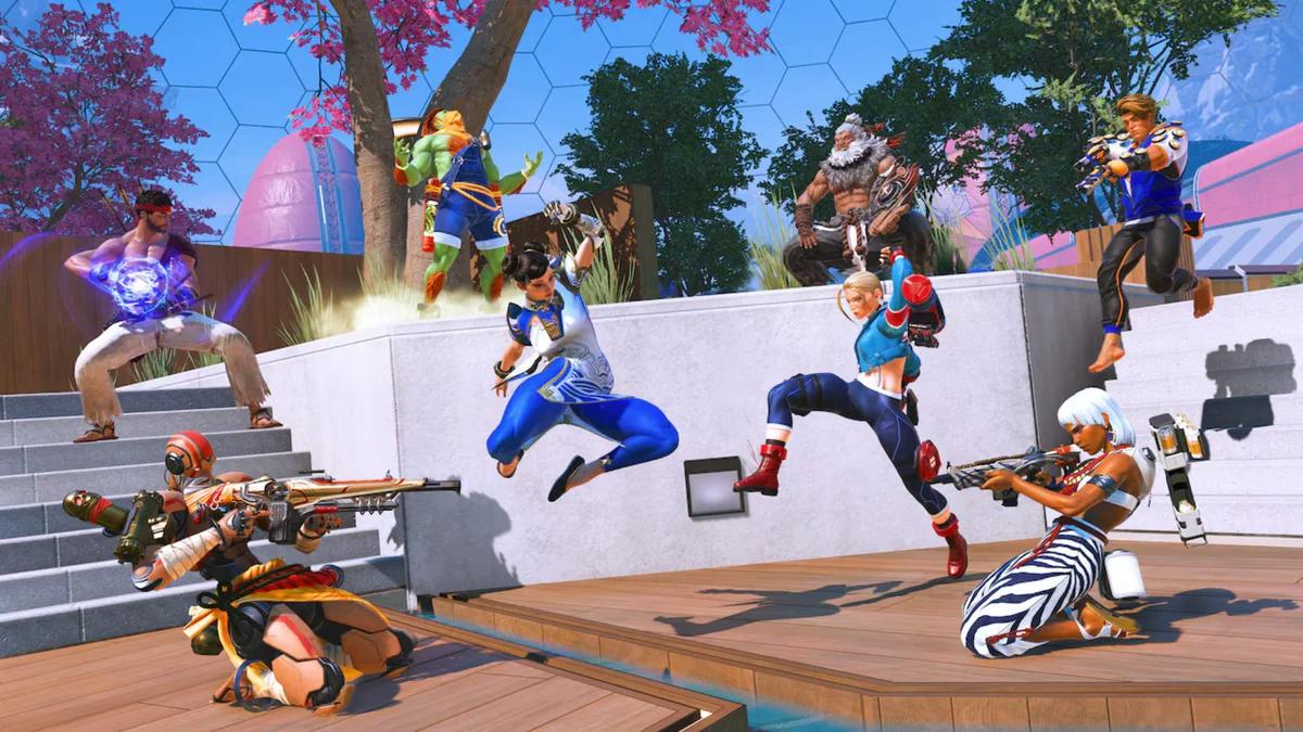 Sparrow as Ryu using a Hadoken during the Apex Legends and Street Fighter 6 crossover