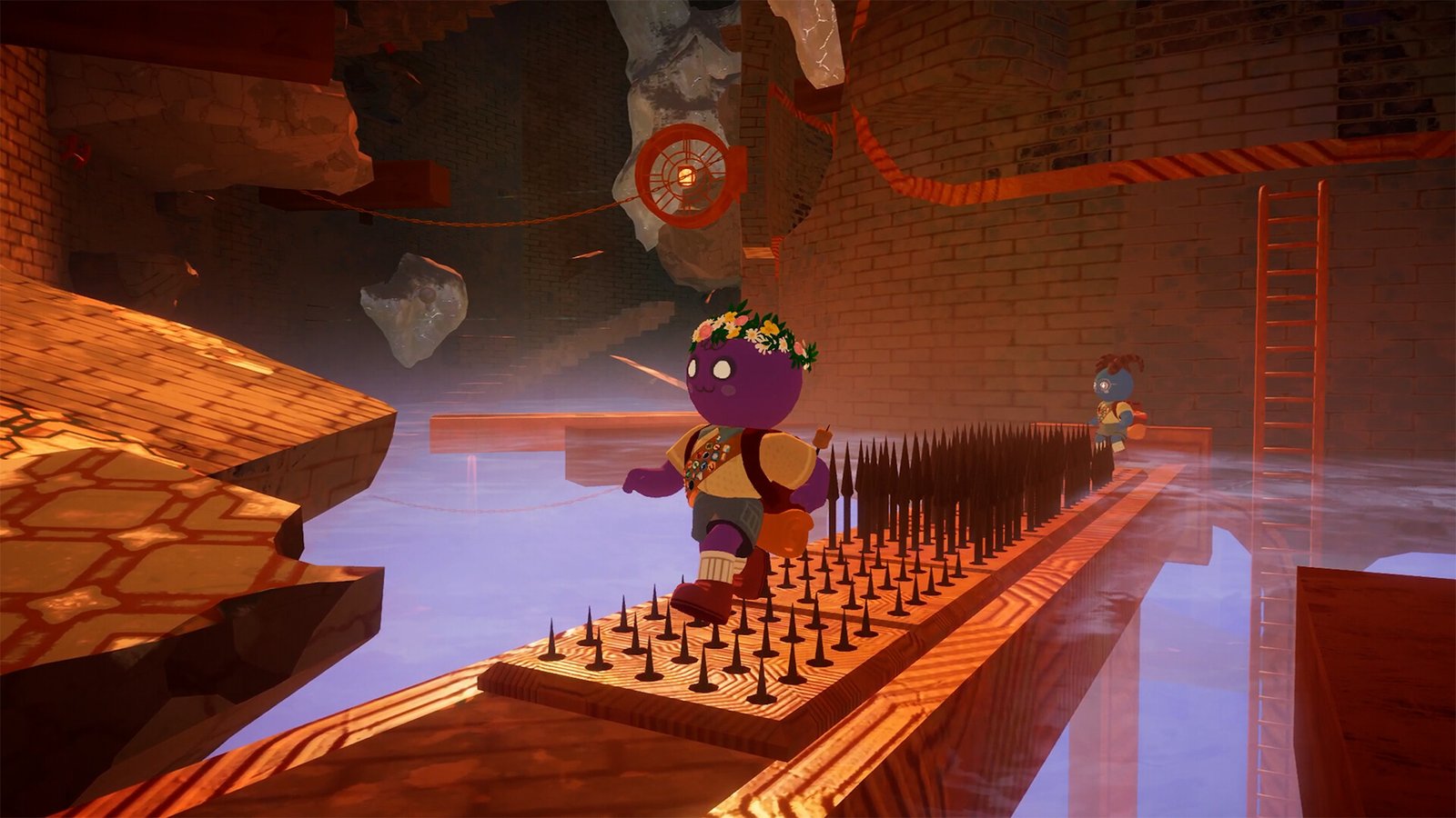Official PEAK screenshot of scouts resting at a campfire on the mountain