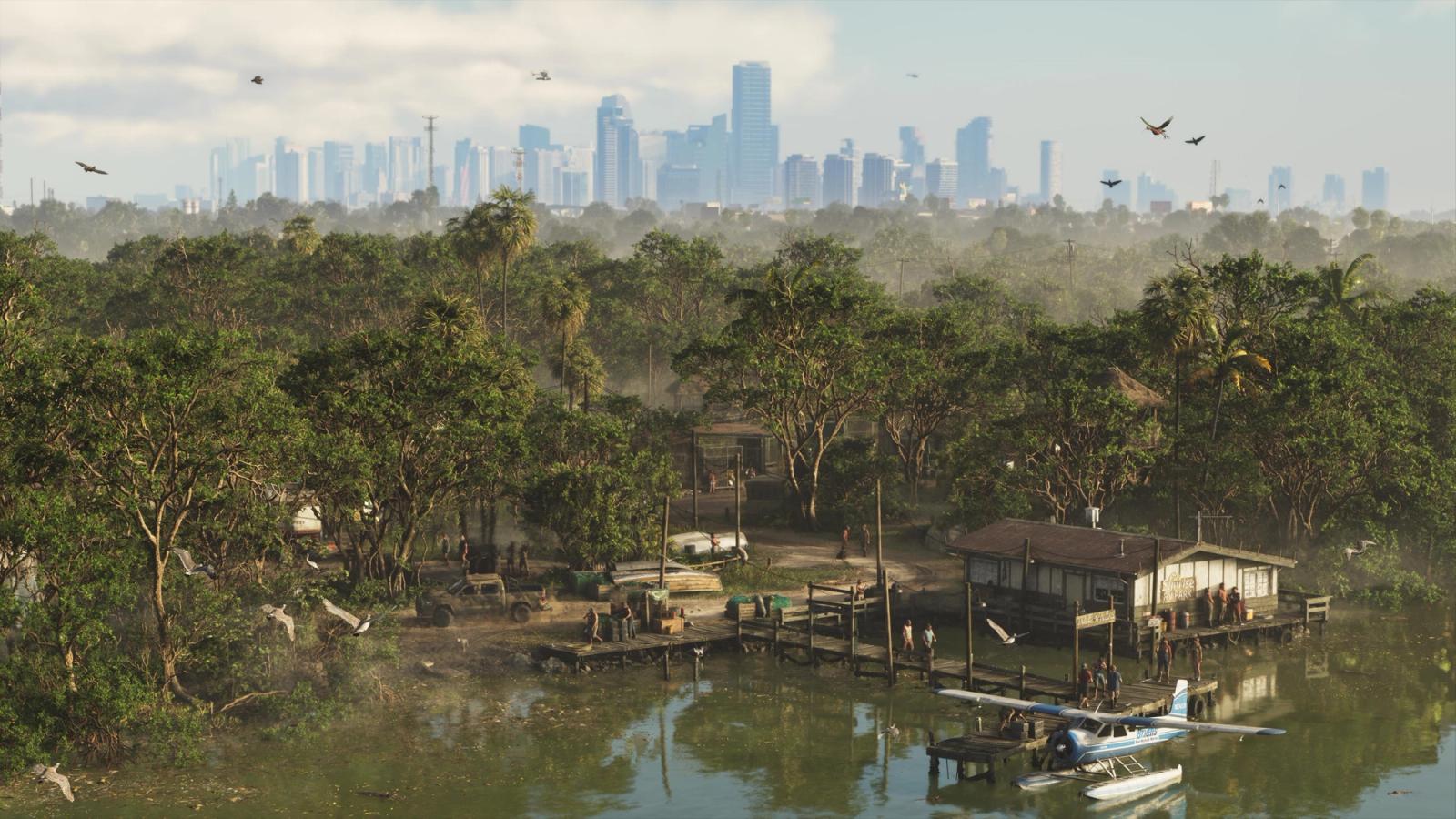Grand Theft Auto VI em Leonida, cenário da nova reportagem especial sobre o jogo