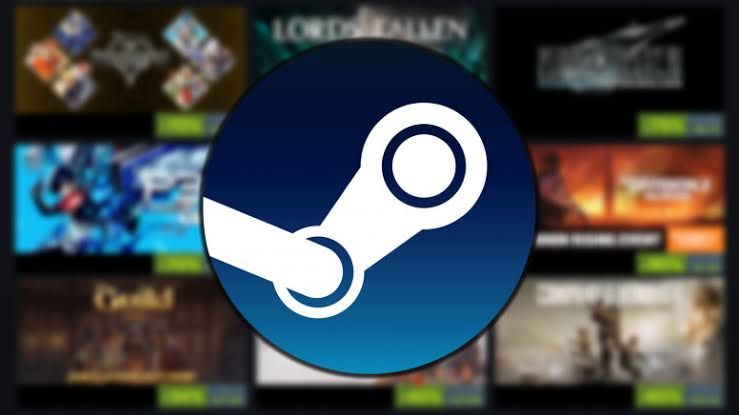 Página inicial da loja Steam com a seção de descontos e eventos