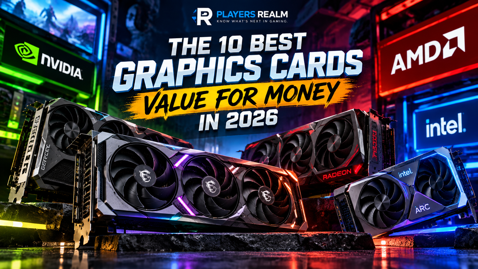 Selection of the best value graphics cards to buy in 2026