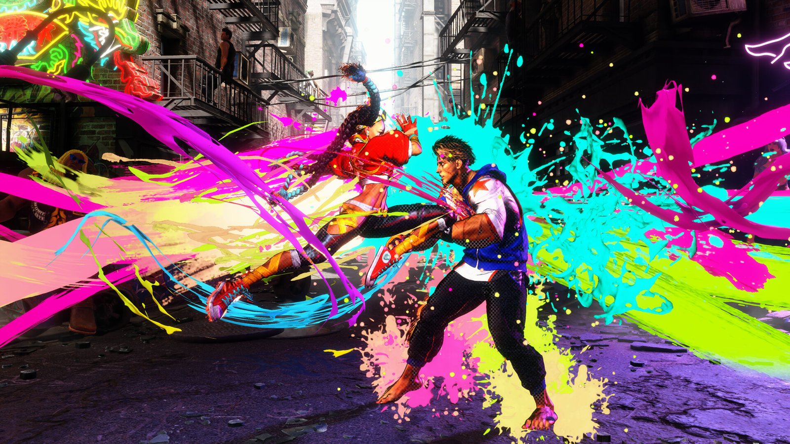 Official Street Fighter 6 screenshot of a match using the Drive system