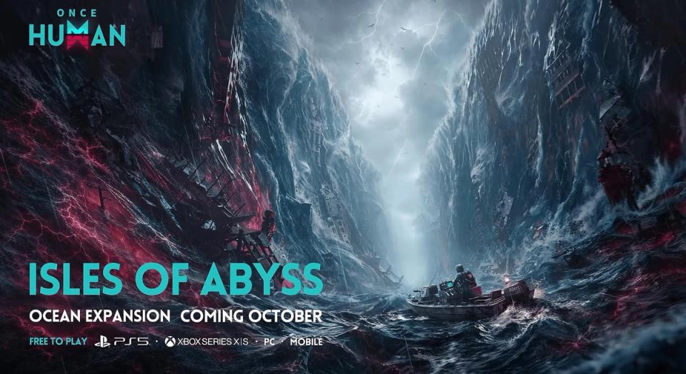 Navio explora o oceano em Once Human: Isles of Abyss.