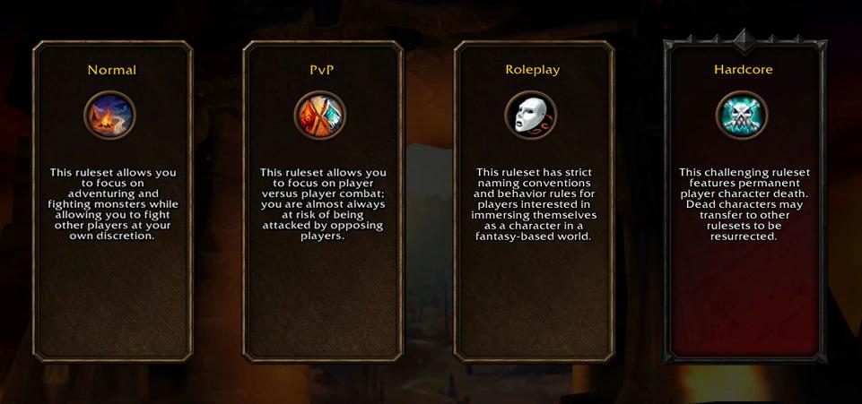 Ruleset selection in World of Warcraft: Forever