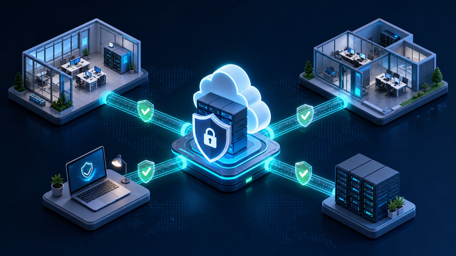 PC e consoles conectados a uma rede doméstica protegida por VPN
