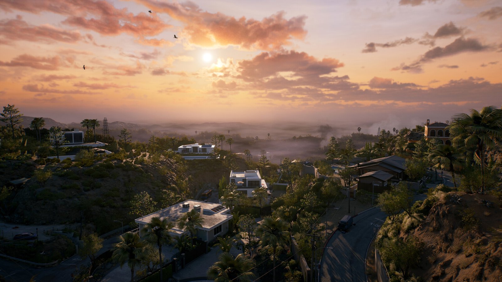 Imagem oficial de Dead Island 2 com um Slayer explorando Los Angeles