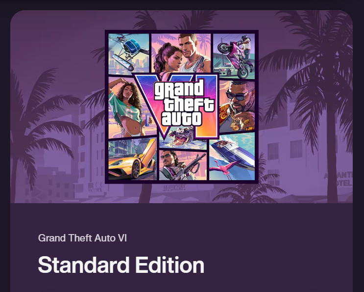 GTA VI Standard Edition para PS5 e Xbox Series X e S