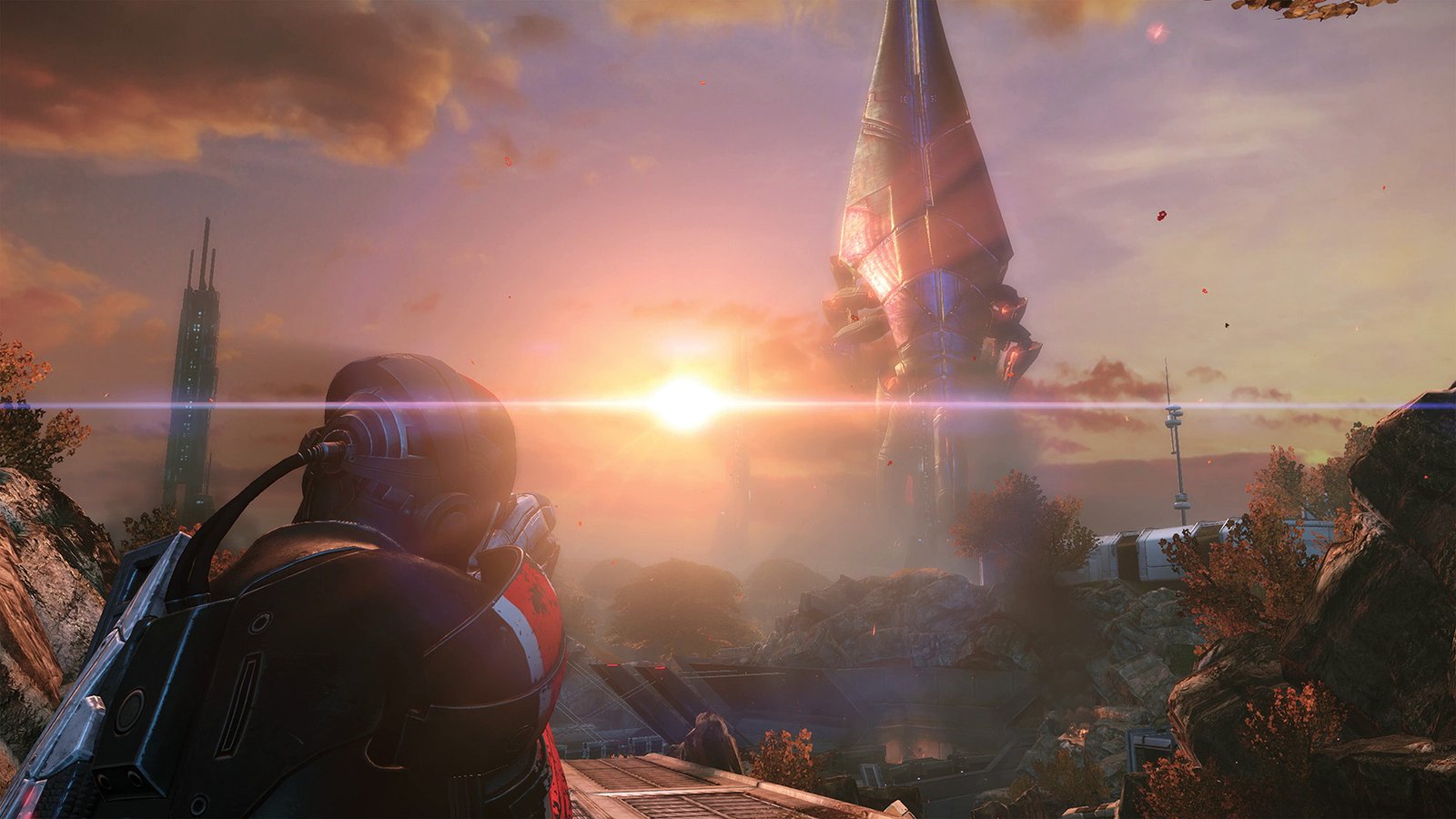 Official Mass Effect Legendary Edition screenshot showing Commander Shepard's squad