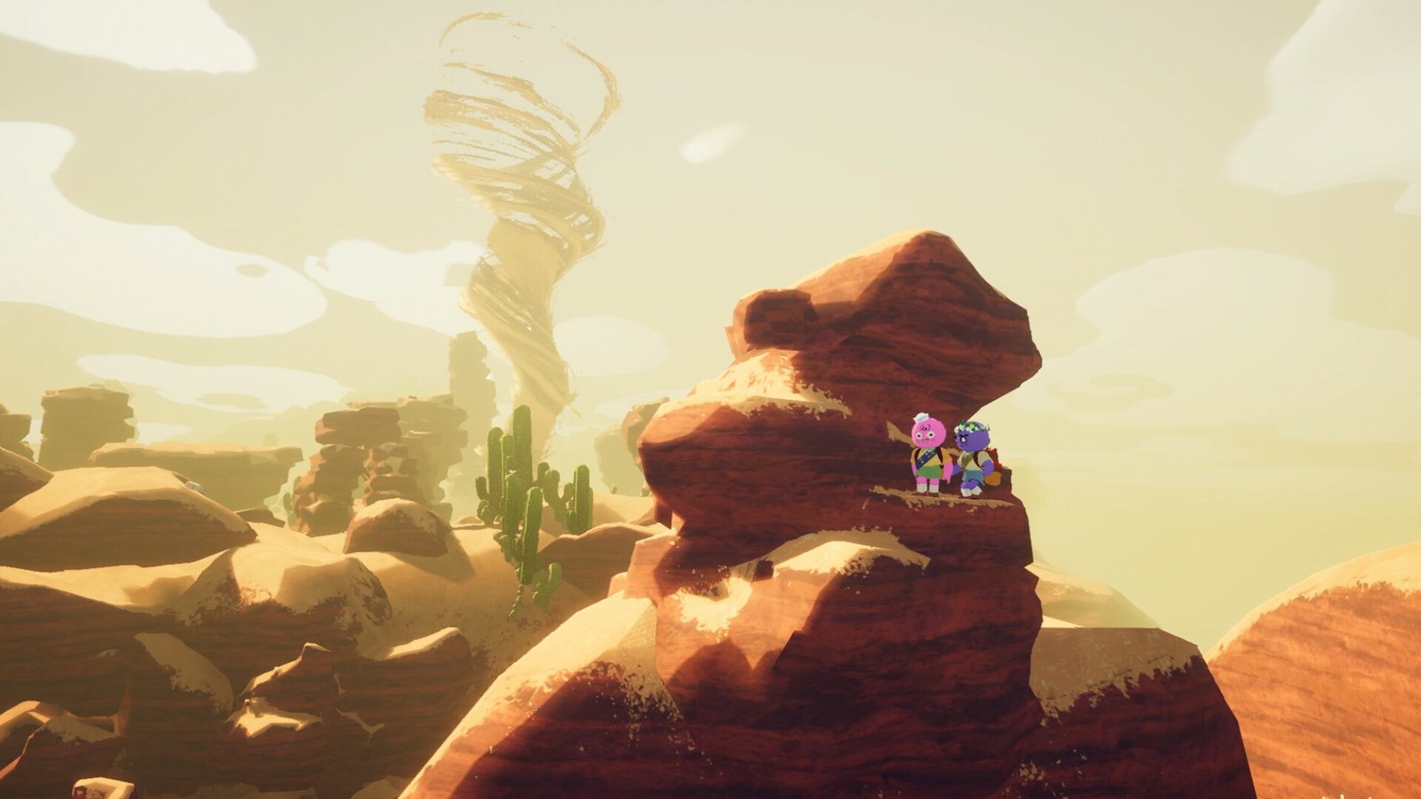 Official PEAK screenshot of a scout climbing through one of the game's biomes