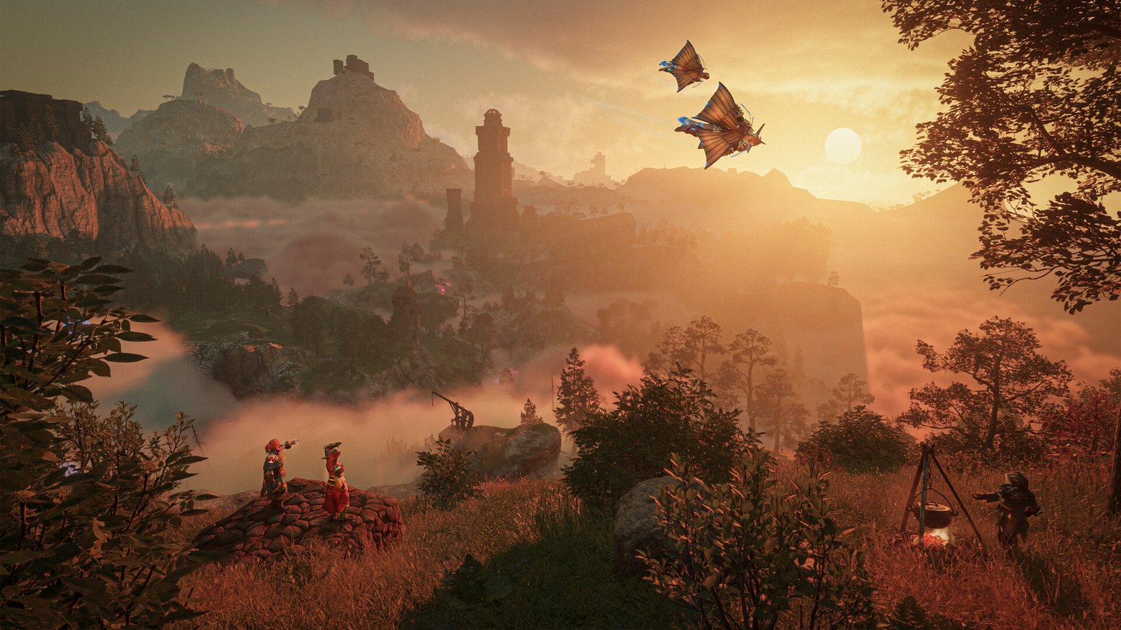 Official Enshrouded 1.0 screenshot of an adventurer exploring Embervale
