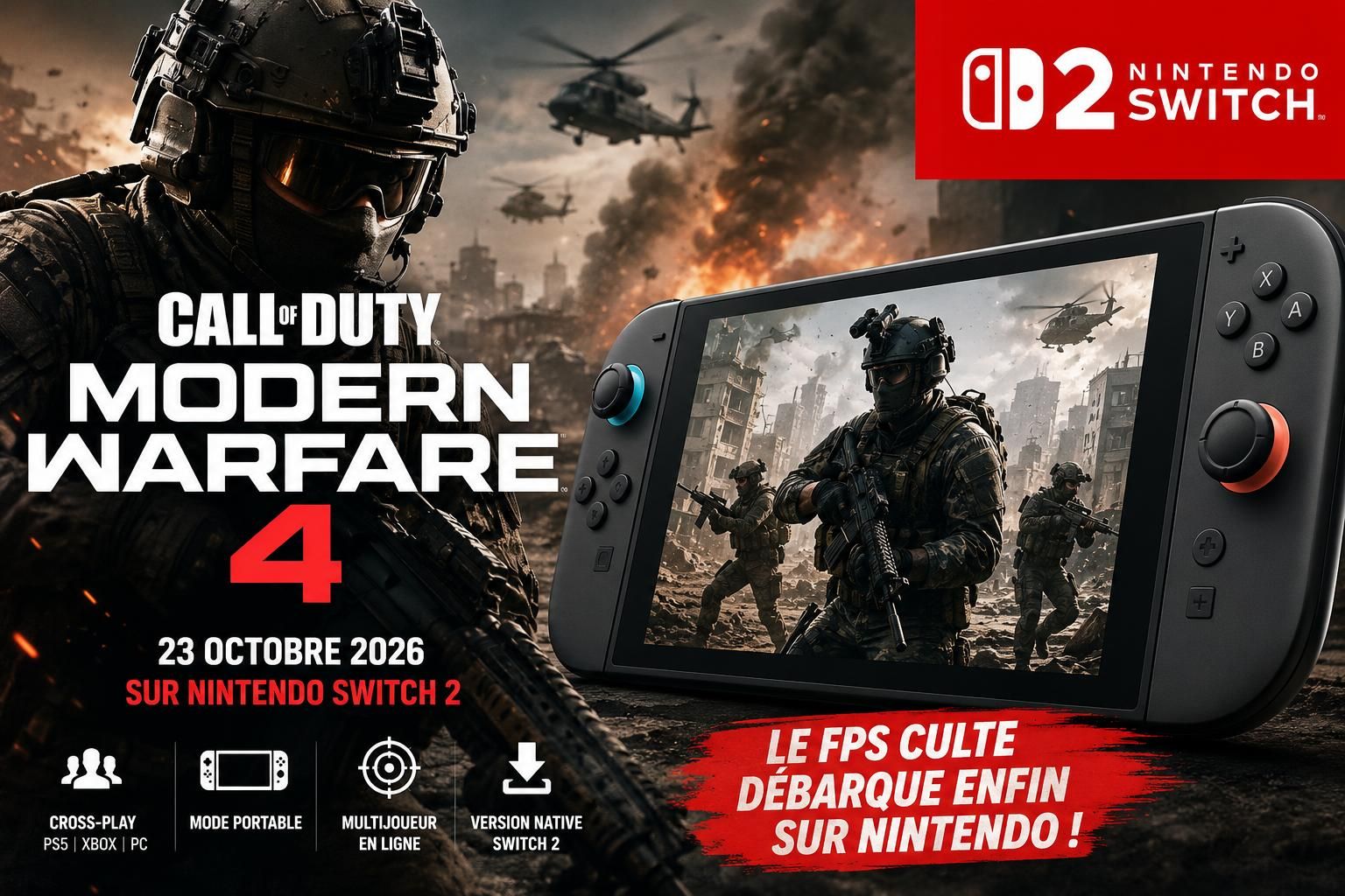 Call of Duty Modern Warfare 4 running on Nintendo Switch 2