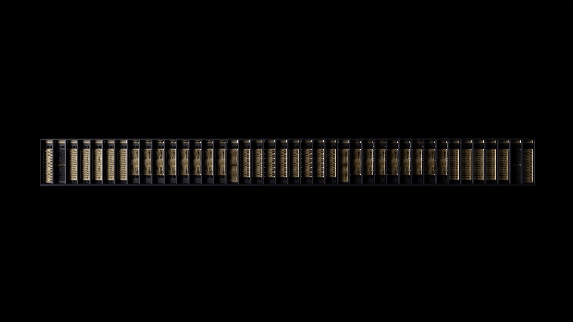 Graphics card memory modules on a dark background