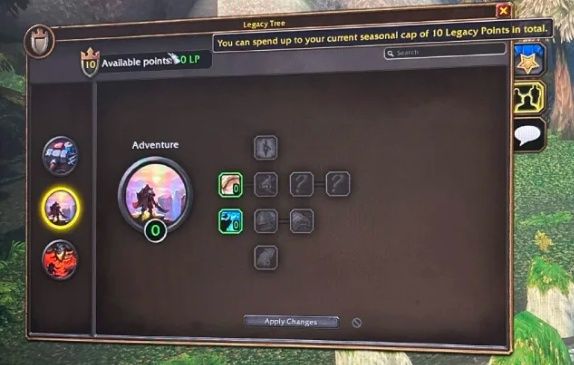 Árvores de Legacy Perks de World of Warcraft: Forever